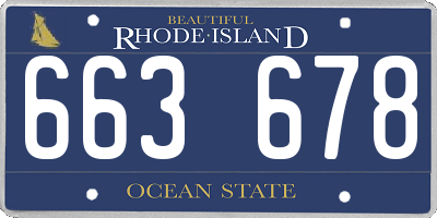 RI license plate 663678