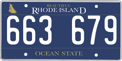 RI license plate 663679