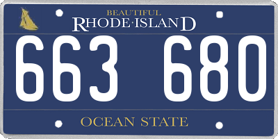 RI license plate 663680