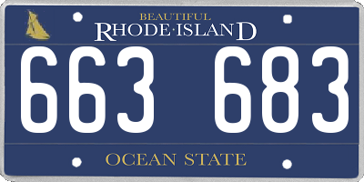 RI license plate 663683