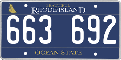RI license plate 663692