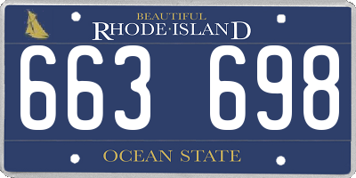 RI license plate 663698