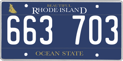 RI license plate 663703