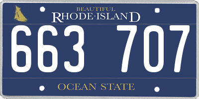RI license plate 663707