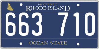 RI license plate 663710
