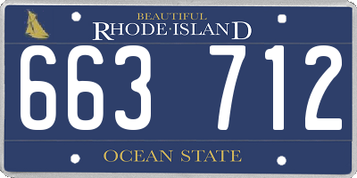 RI license plate 663712