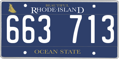 RI license plate 663713