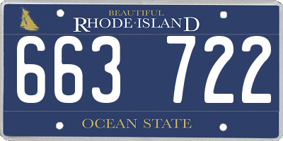 RI license plate 663722