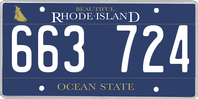 RI license plate 663724