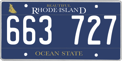 RI license plate 663727