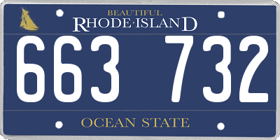 RI license plate 663732