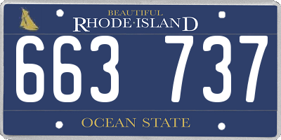 RI license plate 663737