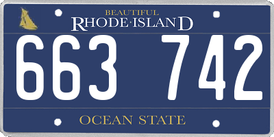 RI license plate 663742
