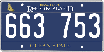 RI license plate 663753