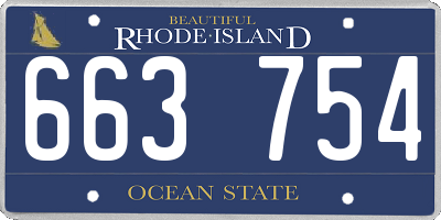 RI license plate 663754