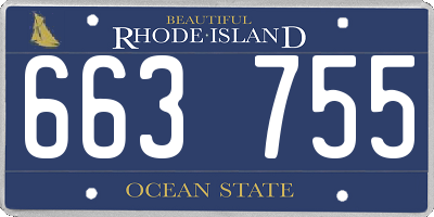 RI license plate 663755