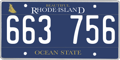 RI license plate 663756