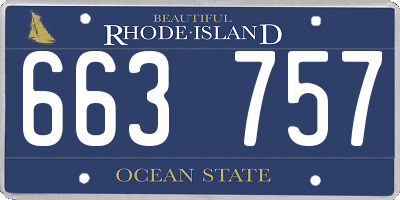 RI license plate 663757