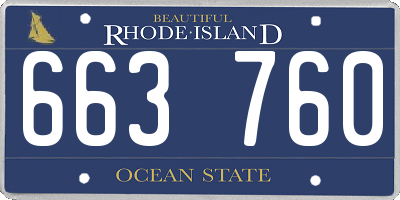 RI license plate 663760