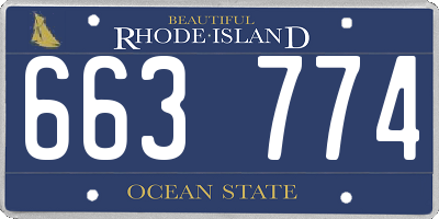 RI license plate 663774