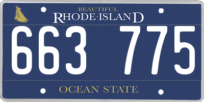 RI license plate 663775