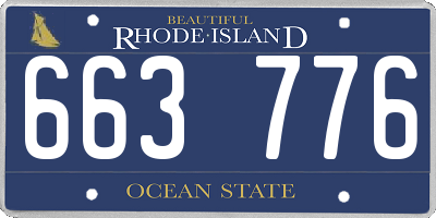 RI license plate 663776