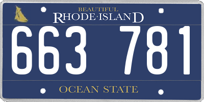 RI license plate 663781