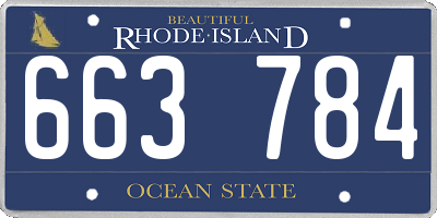 RI license plate 663784