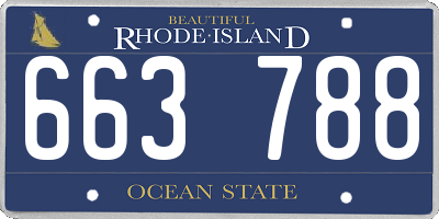 RI license plate 663788