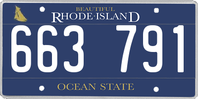 RI license plate 663791