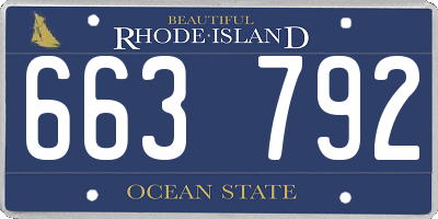 RI license plate 663792