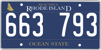 RI license plate 663793
