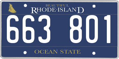 RI license plate 663801