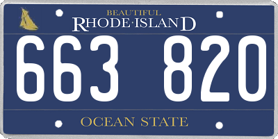 RI license plate 663820
