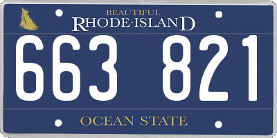 RI license plate 663821