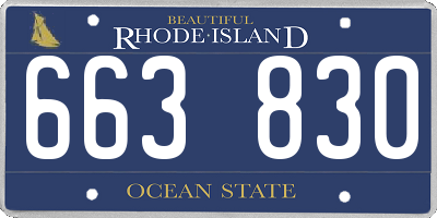 RI license plate 663830