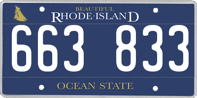 RI license plate 663833
