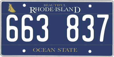 RI license plate 663837
