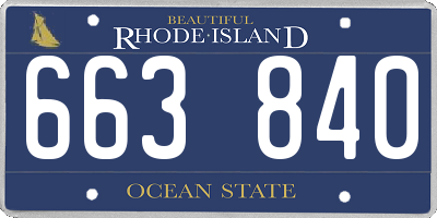 RI license plate 663840