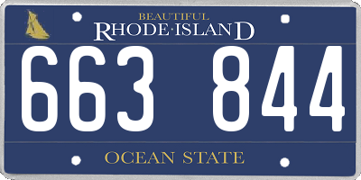 RI license plate 663844