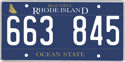 RI license plate 663845