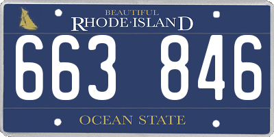 RI license plate 663846