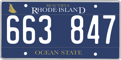 RI license plate 663847