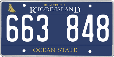 RI license plate 663848