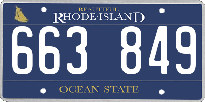 RI license plate 663849