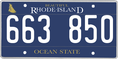 RI license plate 663850