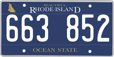 RI license plate 663852