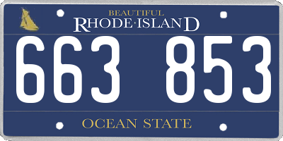 RI license plate 663853