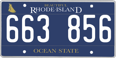 RI license plate 663856