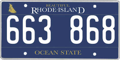 RI license plate 663868